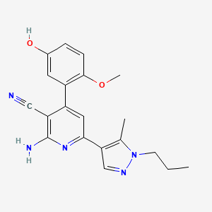 2-amino-4-(5-hydroxy-2-methoxyphenyl)-6-(5-methyl-1-propyl-1H-pyrazol-4-yl)nicotinonitrile