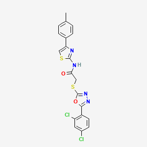 2-{[5-(2,4-dichlorophenyl)-1,3,4-oxadiazol-2-yl]thio}-N-[4-(4-methylphenyl)-1,3-thiazol-2-yl]acetamide