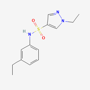 molecular formula C13H17N3O2S B5272706 1-ethyl-N-(3-ethylphenyl)-1H-pyrazole-4-sulfonamide 