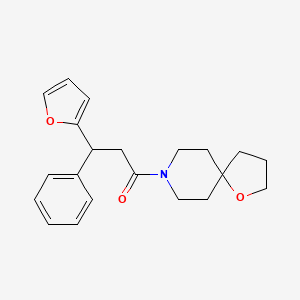 molecular formula C21H25NO3 B5272722 8-[3-(2-furyl)-3-phenylpropanoyl]-1-oxa-8-azaspiro[4.5]decane 