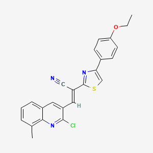 (E)-3-(2-chloro-8-methylquinolin-3-yl)-2-[4-(4-ethoxyphenyl)-1,3-thiazol-2-yl]prop-2-enenitrile