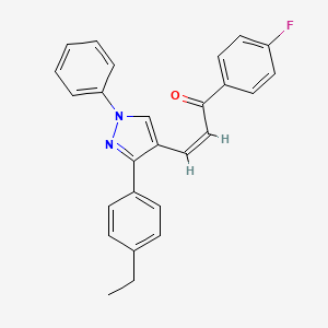 3-[3-(4-ethylphenyl)-1-phenyl-1H-pyrazol-4-yl]-1-(4-fluorophenyl)-2-propen-1-one