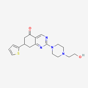 molecular formula C18H22N4O2S B5272812 2-[4-(2-hydroxyethyl)piperazin-1-yl]-7-(thiophen-2-yl)-7,8-dihydroquinazolin-5(6H)-one 