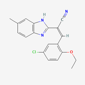 molecular formula C19H16ClN3O B5272819 (Z)-3-(5-chloro-2-ethoxyphenyl)-2-(6-methyl-1H-benzimidazol-2-yl)prop-2-enenitrile 