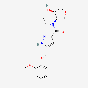 N-ethyl-N-[(3S,4R)-4-hydroxyoxolan-3-yl]-5-[(2-methoxyphenoxy)methyl]-1H-pyrazole-3-carboxamide