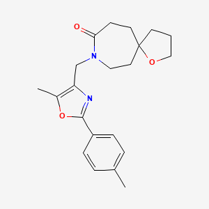 molecular formula C21H26N2O3 B5272852 8-{[5-methyl-2-(4-methylphenyl)-1,3-oxazol-4-yl]methyl}-1-oxa-8-azaspiro[4.6]undecan-9-one 