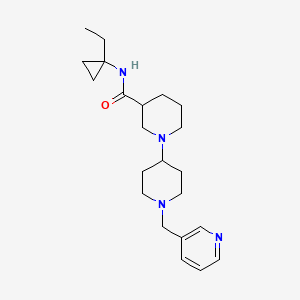 molecular formula C22H34N4O B5272857 N-(1-ethylcyclopropyl)-1'-(pyridin-3-ylmethyl)-1,4'-bipiperidine-3-carboxamide 