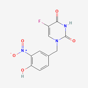 molecular formula C11H8FN3O5 B5272863 Uracil, 5-fluoro-1-(4-hydroxy-3-nitrobenzyl)- CAS No. 85093-36-3