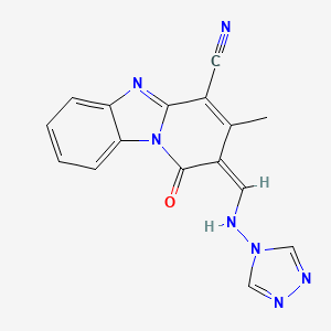 1-HYDROXY-3-METHYL-2-[(4H-1,2,4-TRIAZOL-4-YLIMINO)METHYL]PYRIDO[1,2-A][1,3]BENZIMIDAZOL-4-YL CYANIDE