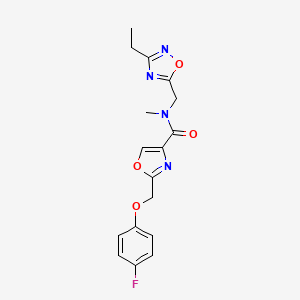 N-[(3-ethyl-1,2,4-oxadiazol-5-yl)methyl]-2-[(4-fluorophenoxy)methyl]-N-methyl-1,3-oxazole-4-carboxamide