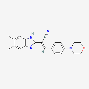 molecular formula C22H22N4O B5272901 2-(5,6-dimethyl-1H-benzimidazol-2-yl)-3-[4-(4-morpholinyl)phenyl]acrylonitrile 