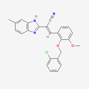 3-{2-[(2-chlorobenzyl)oxy]-3-methoxyphenyl}-2-(6-methyl-1H-benzimidazol-2-yl)acrylonitrile