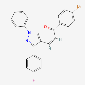 molecular formula C24H16BrFN2O B5272966 (Z)-1-(4-bromophenyl)-3-[3-(4-fluorophenyl)-1-phenylpyrazol-4-yl]prop-2-en-1-one 