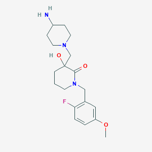 molecular formula C19H28FN3O3 B5272980 3-[(4-aminopiperidin-1-yl)methyl]-1-(2-fluoro-5-methoxybenzyl)-3-hydroxypiperidin-2-one 