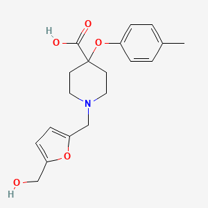 1-{[5-(hydroxymethyl)-2-furyl]methyl}-4-(4-methylphenoxy)piperidine-4-carboxylic acid