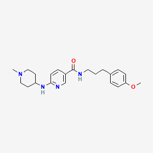 molecular formula C22H30N4O2 B5273000 N-[3-(4-methoxyphenyl)propyl]-6-[(1-methylpiperidin-4-yl)amino]nicotinamide 