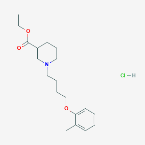 molecular formula C19H30ClNO3 B5273013 Ethyl 1-[4-(2-methylphenoxy)butyl]piperidine-3-carboxylate;hydrochloride 