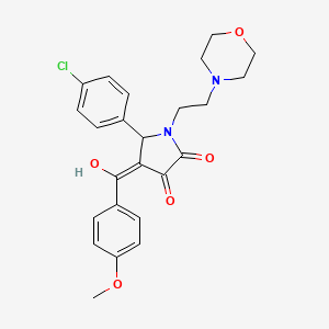 molecular formula C24H25ClN2O5 B5273017 5-(4-chlorophenyl)-3-hydroxy-4-(4-methoxybenzoyl)-1-[2-(morpholin-4-yl)ethyl]-2,5-dihydro-1H-pyrrol-2-one 