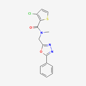 3-chloro-N-methyl-N-[(5-phenyl-1,3,4-oxadiazol-2-yl)methyl]thiophene-2-carboxamide