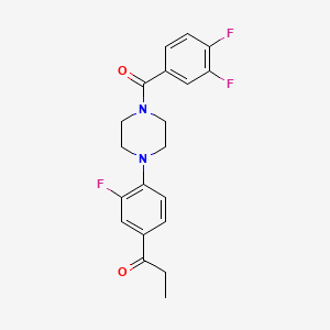 molecular formula C20H19F3N2O2 B5273044 1-{4-[4-(3,4-DIFLUOROBENZOYL)PIPERAZIN-1-YL]-3-FLUOROPHENYL}PROPAN-1-ONE 