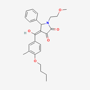 molecular formula C25H29NO5 B5273069 4-(4-butoxy-3-methylbenzoyl)-3-hydroxy-1-(2-methoxyethyl)-5-phenyl-1,5-dihydro-2H-pyrrol-2-one 