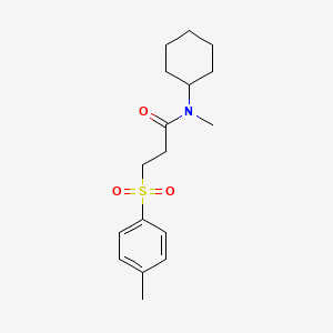 molecular formula C17H25NO3S B5273077 N-cyclohexyl-N-methyl-3-[(4-methylphenyl)sulfonyl]propanamide 