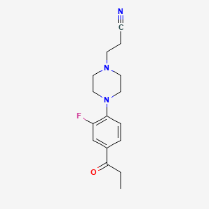 3-[4-(2-fluoro-4-propionylphenyl)-1-piperazinyl]propanenitrile