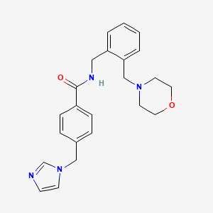 4-(imidazol-1-ylmethyl)-N-[[2-(morpholin-4-ylmethyl)phenyl]methyl]benzamide