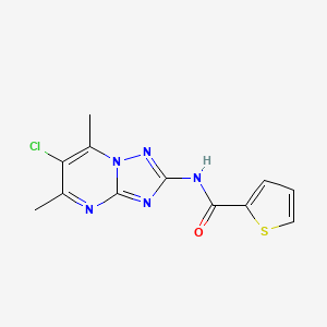 molecular formula C12H10ClN5OS B5273126 N-{6-Chloro-5,7-dimethyl-[1,2,4]triazolo[1,5-A]pyrimidin-2-YL}thiophene-2-carboxamide 