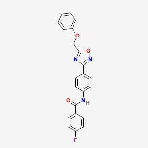 molecular formula C22H16FN3O3 B5273157 4-fluoro-N-[4-[5-(phenoxymethyl)-1,2,4-oxadiazol-3-yl]phenyl]benzamide 