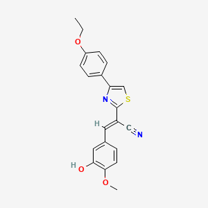 molecular formula C21H18N2O3S B5273160 (E)-2-[4-(4-ethoxyphenyl)-1,3-thiazol-2-yl]-3-(3-hydroxy-4-methoxyphenyl)prop-2-enenitrile 