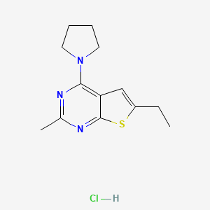 6-ethyl-2-methyl-4-(1-pyrrolidinyl)thieno[2,3-d]pyrimidine hydrochloride