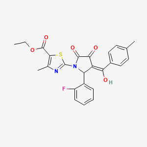 ethyl 2-[2-(2-fluorophenyl)-4-hydroxy-3-(4-methylbenzoyl)-5-oxo-2,5-dihydro-1H-pyrrol-1-yl]-4-methyl-1,3-thiazole-5-carboxylate