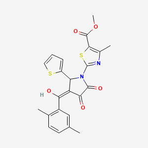 molecular formula C23H20N2O5S2 B5273203 methyl 2-[3-(2,5-dimethylbenzoyl)-4-hydroxy-5-oxo-2-(2-thienyl)-2,5-dihydro-1H-pyrrol-1-yl]-4-methyl-1,3-thiazole-5-carboxylate 