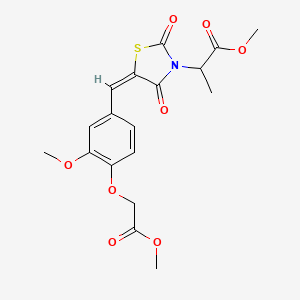 methyl 2-{(5E)-5-[3-methoxy-4-(2-methoxy-2-oxoethoxy)benzylidene]-2,4-dioxo-1,3-thiazolidin-3-yl}propanoate