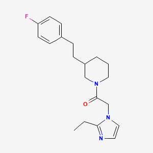 molecular formula C20H26FN3O B5273234 1-[(2-ethyl-1H-imidazol-1-yl)acetyl]-3-[2-(4-fluorophenyl)ethyl]piperidine 