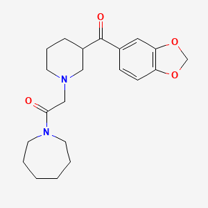 molecular formula C21H28N2O4 B5273261 [1-(2-azepan-1-yl-2-oxoethyl)piperidin-3-yl](1,3-benzodioxol-5-yl)methanone 