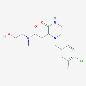 2-[1-(4-chloro-3-fluorobenzyl)-3-oxo-2-piperazinyl]-N-(2-hydroxyethyl)-N-methylacetamide