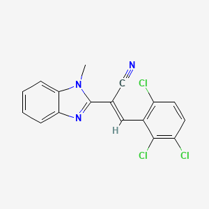 (E)-2-(1-methylbenzimidazol-2-yl)-3-(2,3,6-trichlorophenyl)prop-2-enenitrile