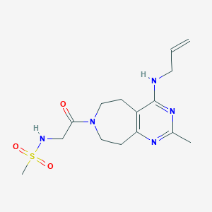 molecular formula C15H23N5O3S B5273315 N-{2-[4-(allylamino)-2-methyl-5,6,8,9-tetrahydro-7H-pyrimido[4,5-d]azepin-7-yl]-2-oxoethyl}methanesulfonamide 