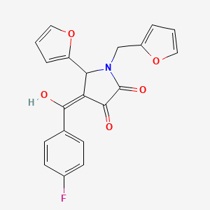 molecular formula C20H14FNO5 B5273324 4-(4-fluorobenzoyl)-5-(2-furyl)-1-(2-furylmethyl)-3-hydroxy-1,5-dihydro-2H-pyrrol-2-one 