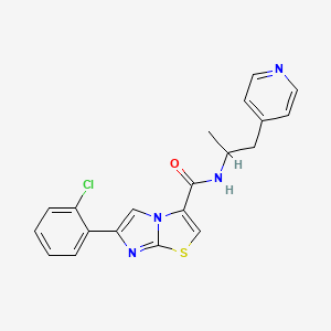 molecular formula C20H17ClN4OS B5273336 6-(2-chlorophenyl)-N-(1-methyl-2-pyridin-4-ylethyl)imidazo[2,1-b][1,3]thiazole-3-carboxamide 