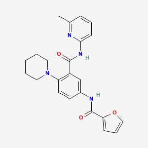 molecular formula C23H24N4O3 B5273350 N-[3-[(6-methylpyridin-2-yl)carbamoyl]-4-piperidin-1-ylphenyl]furan-2-carboxamide 