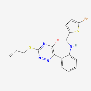 molecular formula C17H13BrN4OS2 B5273372 3-(allylthio)-6-(5-bromo-2-thienyl)-6,7-dihydro[1,2,4]triazino[5,6-d][3,1]benzoxazepine 