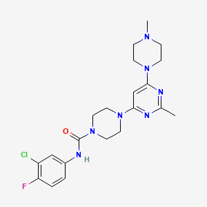 N-(3-chloro-4-fluorophenyl)-4-[2-methyl-6-(4-methyl-1-piperazinyl)-4-pyrimidinyl]-1-piperazinecarboxamide