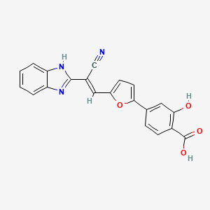 4-{5-[2-(1H-benzimidazol-2-yl)-2-cyanovinyl]-2-furyl}-2-hydroxybenzoic acid