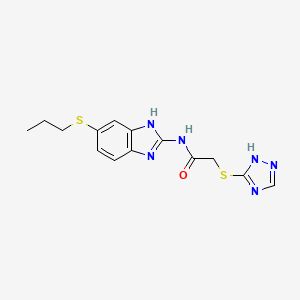 N~1~-[5-(PROPYLSULFANYL)-1H-1,3-BENZIMIDAZOL-2-YL]-2-(1H-1,2,4-TRIAZOL-3-YLSULFANYL)ACETAMIDE