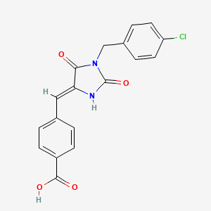 4-{(Z)-[1-(4-chlorobenzyl)-2,5-dioxoimidazolidin-4-ylidene]methyl}benzoic acid