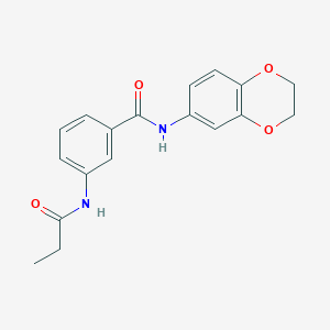 N-(2,3-dihydro-1,4-benzodioxin-6-yl)-3-(propanoylamino)benzamide