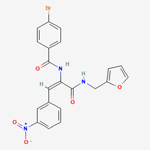 4-bromo-N-[(E)-3-(furan-2-ylmethylamino)-1-(3-nitrophenyl)-3-oxoprop-1-en-2-yl]benzamide